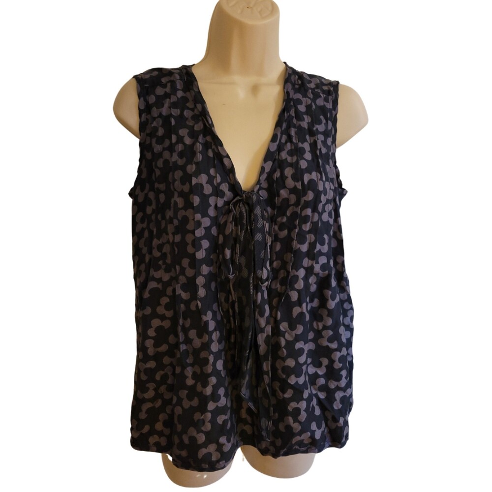 Marc by Marc Jacobs Black/Gray Floral Blouse Size XS 100% Silk